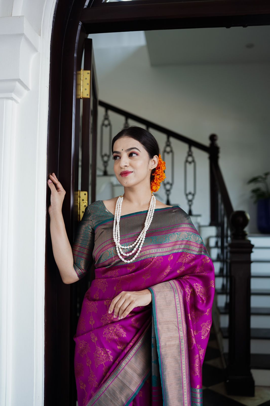 Inspiring Violet Soft Banarasi Silk Saree