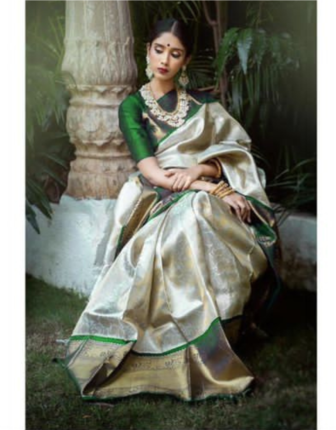 Kiana Green Kanchipuram Saree