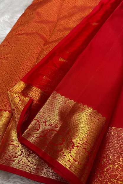 Scarlet Aura - Banarasi Silk Saree