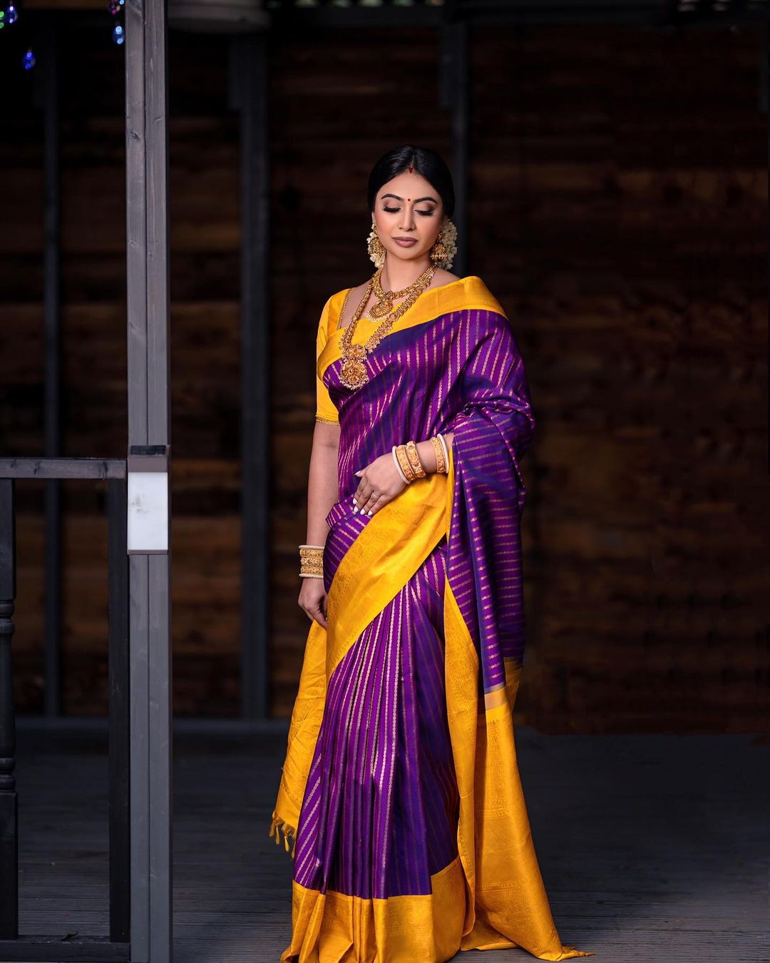 Dalliance Plum Soft Silk Saree With Eyecatching Blouse Piece Attached