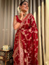 Laita Red Banarasi Silk Saree