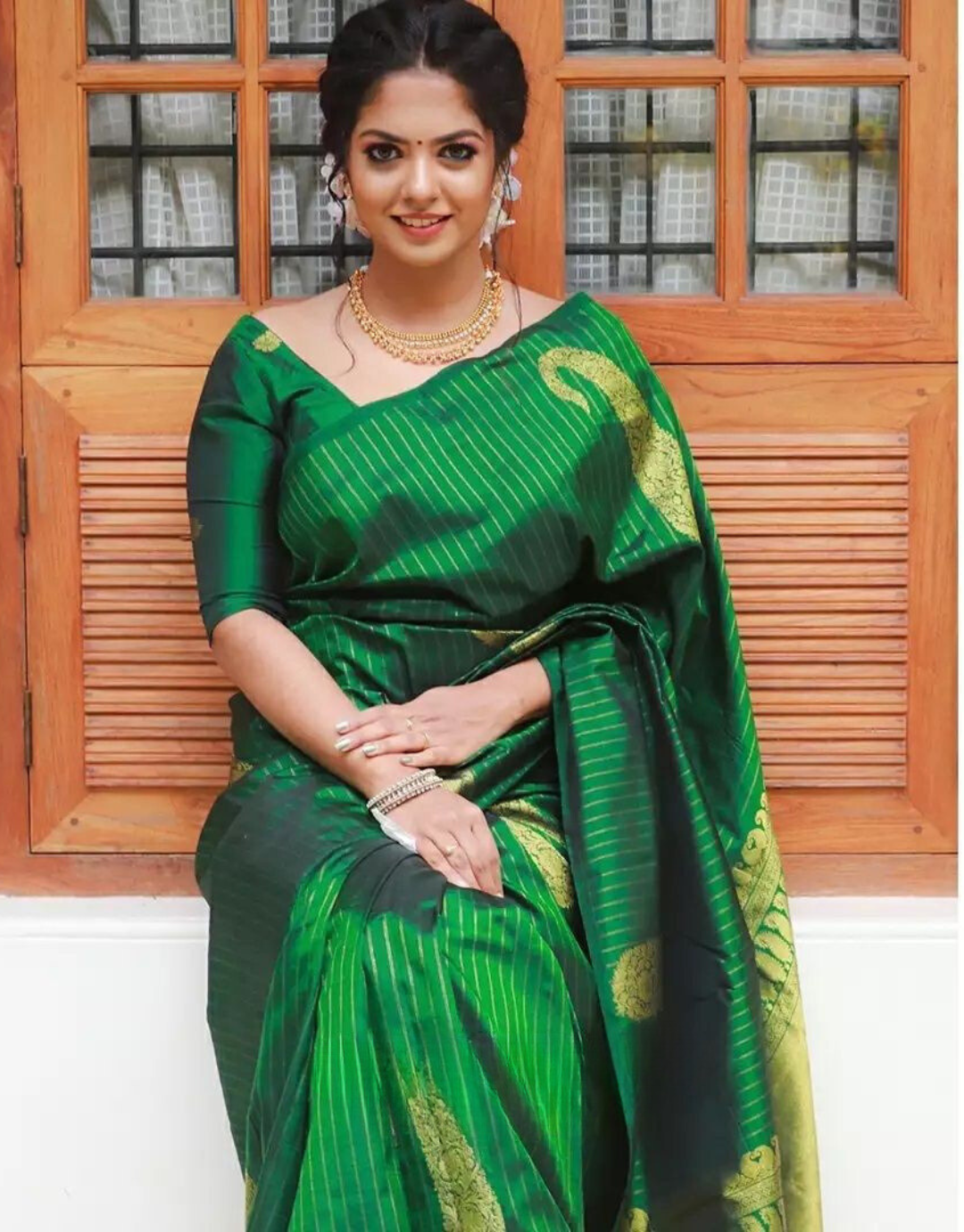 Hansika Green Soft Silk Saree