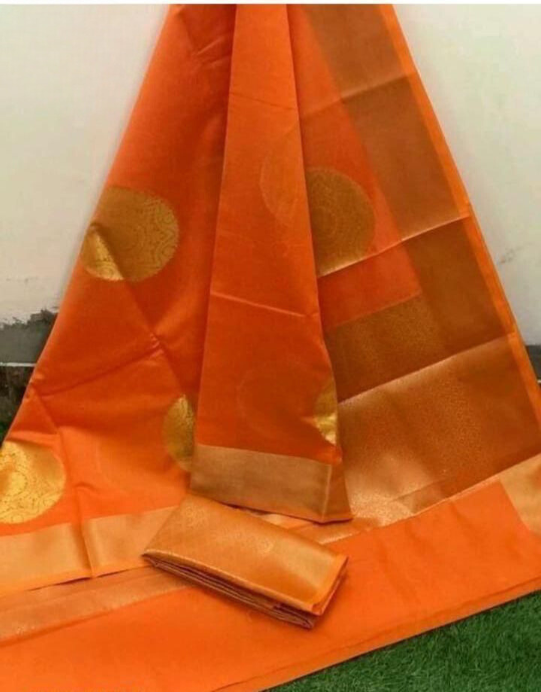 Daksha Orange Litchi Silk Saree