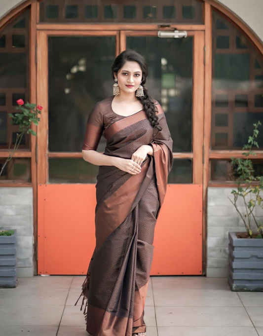 Sarswati Brown Kanchipuram saree