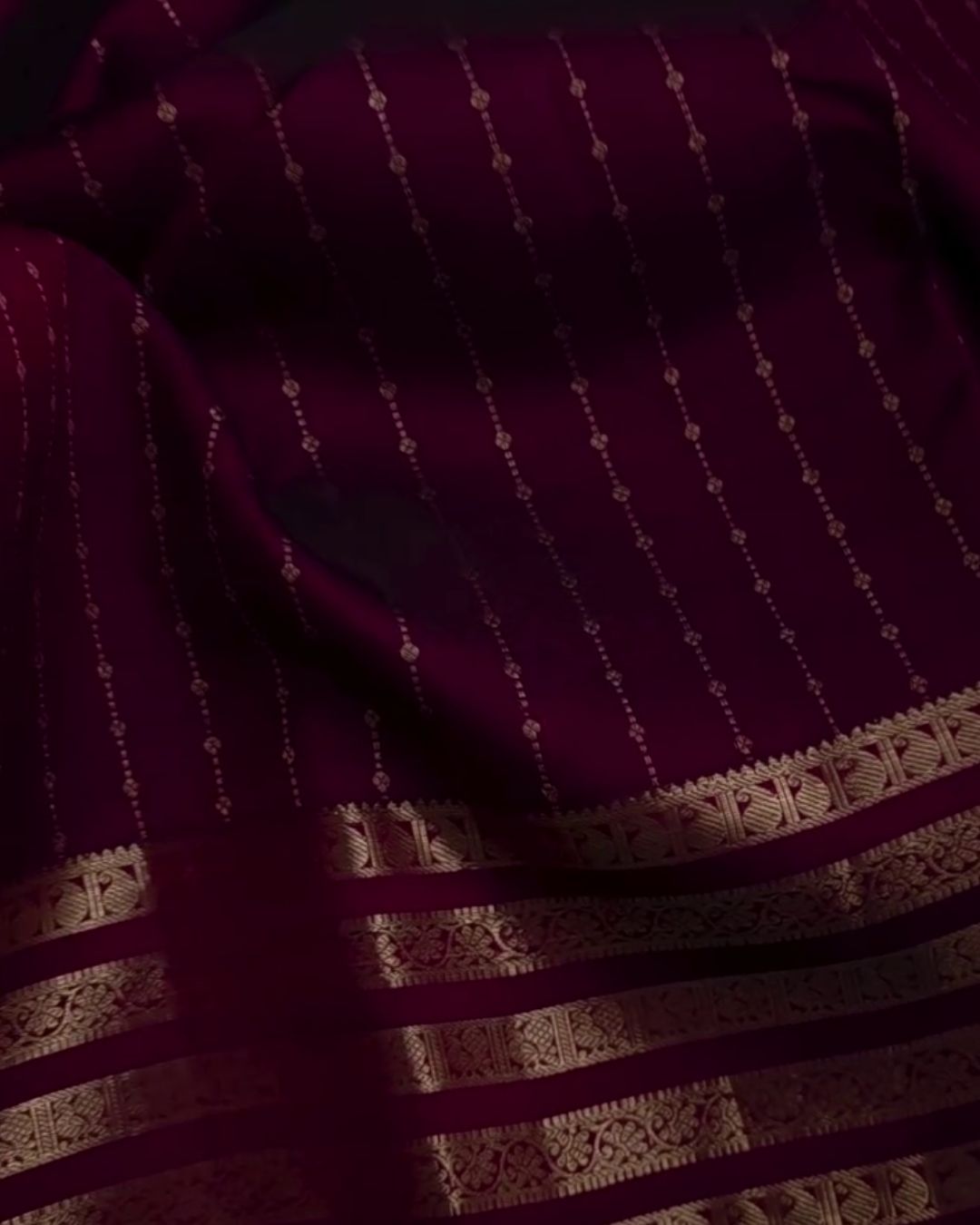 Ela - Wine Soft Silk Saree with Zari Butti Border