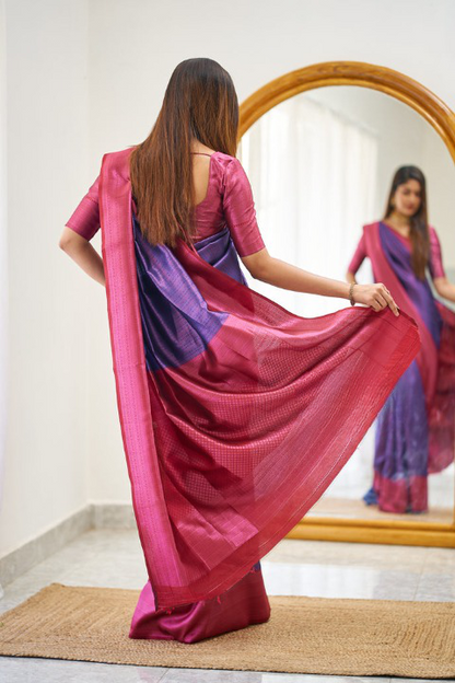 Kali Purple Soft Silk Saree