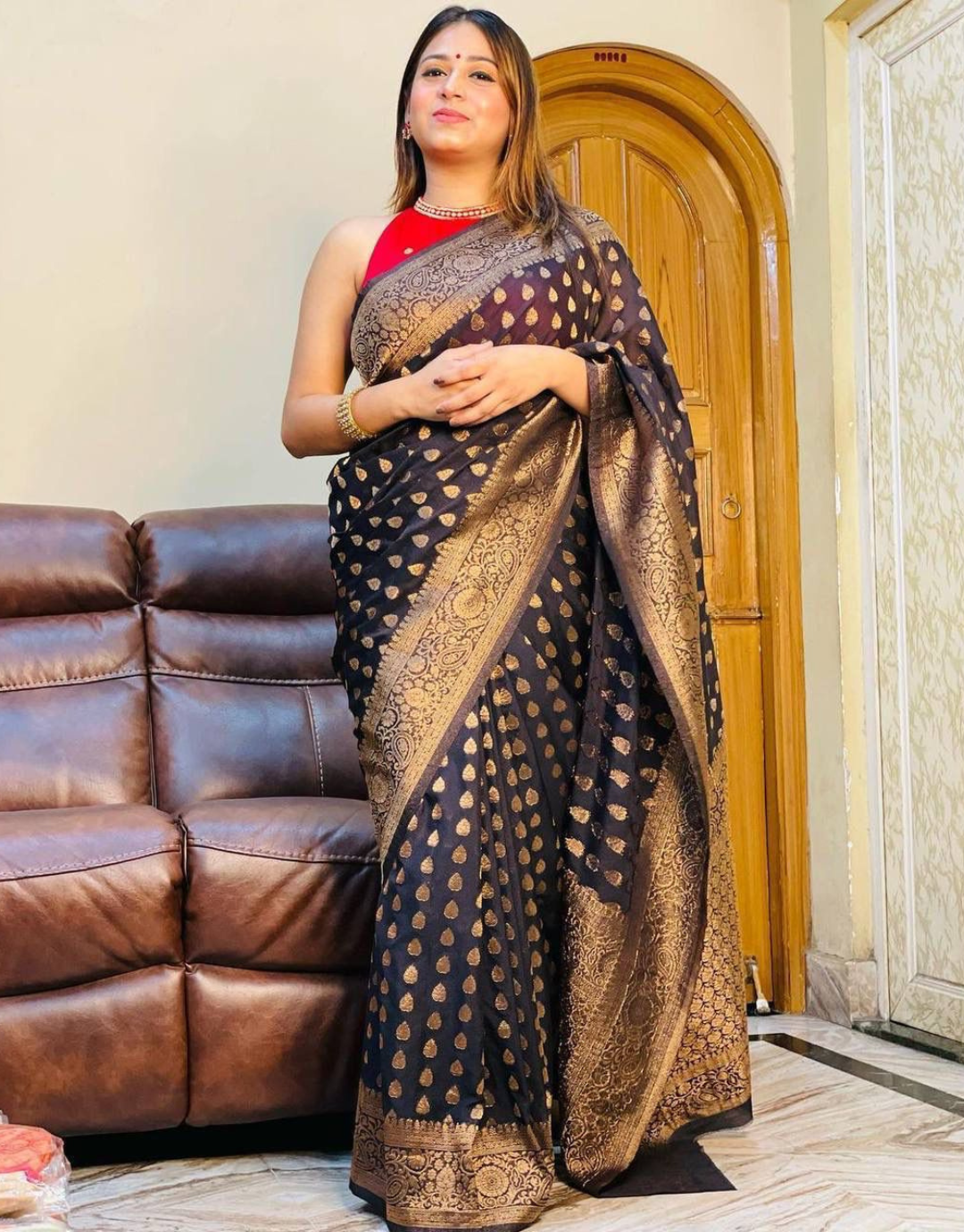 Kalpana Black Banarasi Silk Saree