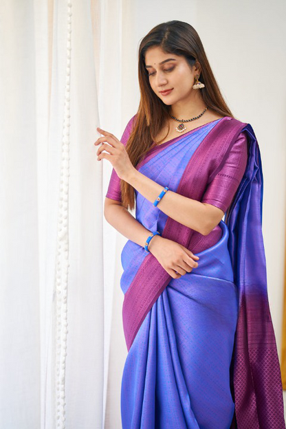 Kali Blue Soft Silk Saree