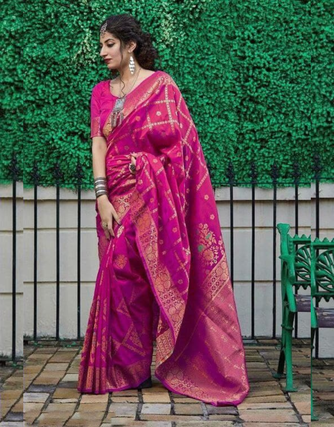 Ruchi Pink Banarasi saree