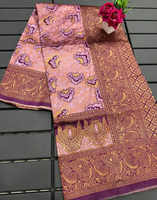 Sumanya Pink Soft Silk Saree