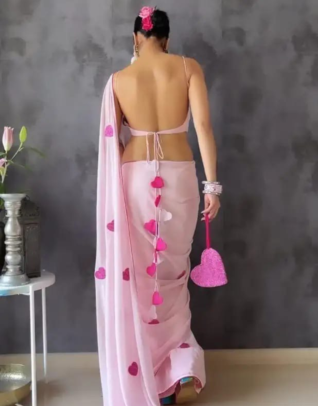 Nora BabyPink Ready To Wear Saree