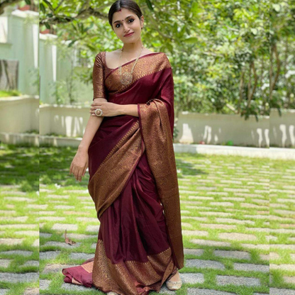 Sherya Maroon Soft Silk Saree