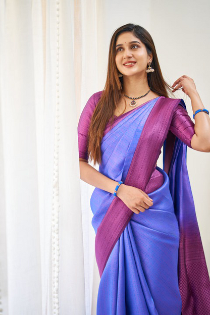 Kali Blue Soft Silk Saree