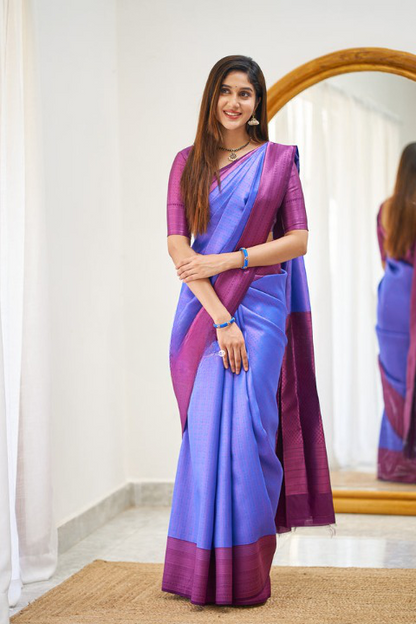 Kali Blue Soft Silk Saree