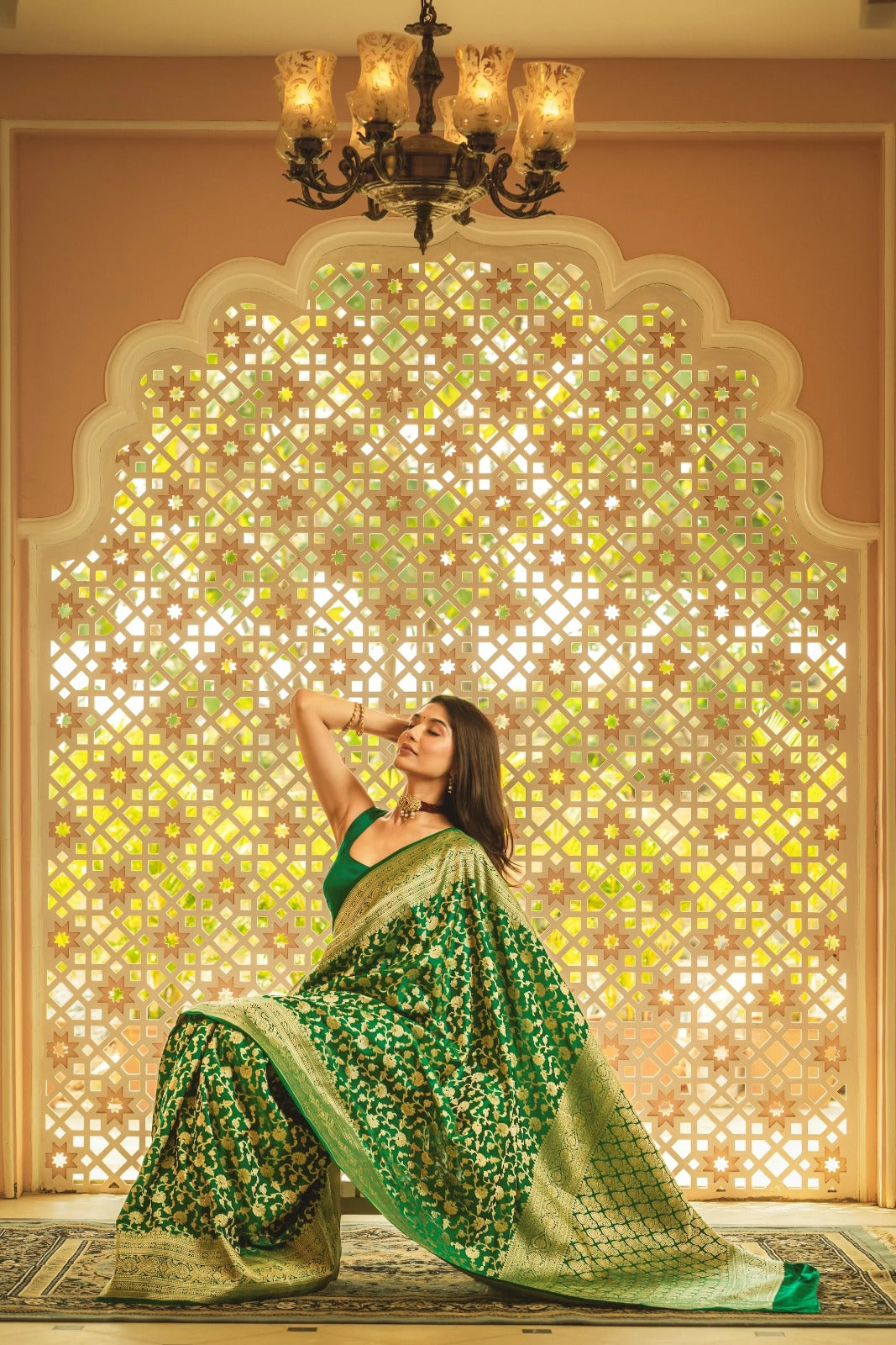 Dhara Green Banarasi Silk Saree