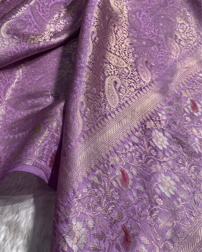 Damini - Royal Lavender Banarasi Silk Saree