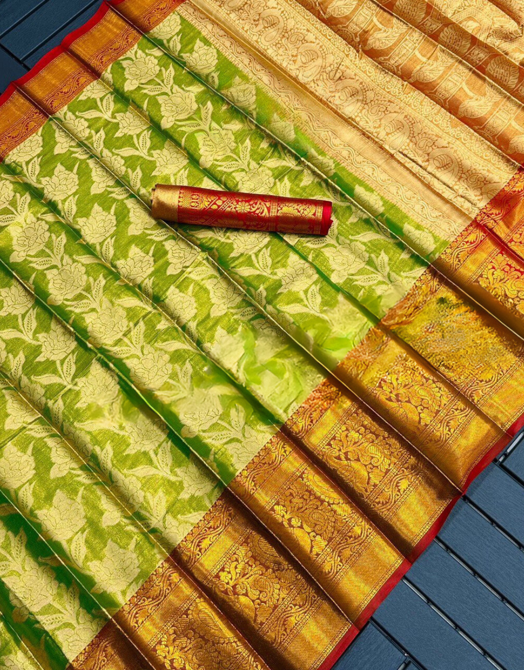 Heena Green Kanchipuram Silk Saree