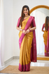 Kali Yellow Soft Silk Saree