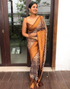 Ariya Brown Soft Silk Saree