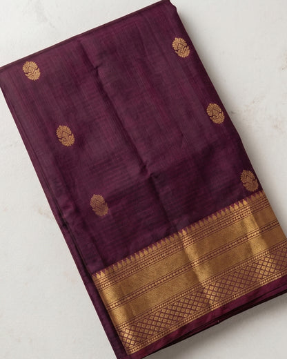 Yutika – Maroon Banarasi Heritage Woven Saree