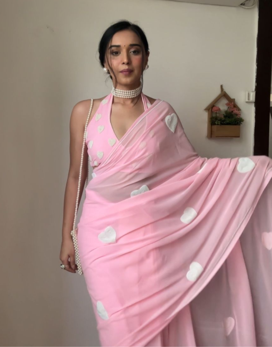 Geeta Baby Pink Ready To Wear Saree