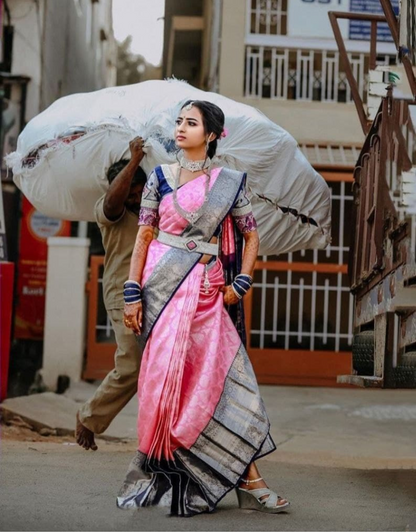 Kirti Pink Kanchipuram saree