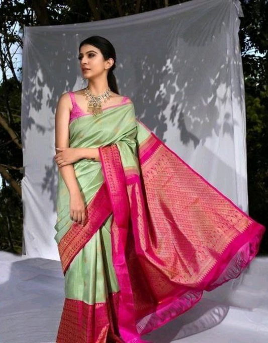 Priya Green Mist Banarasi Saree