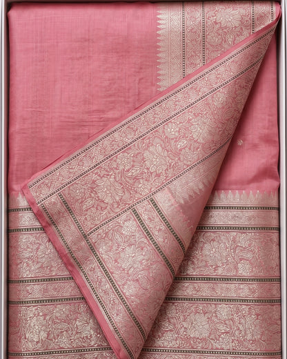 Aarini – Graceful Banarasi Pink Festive Saree