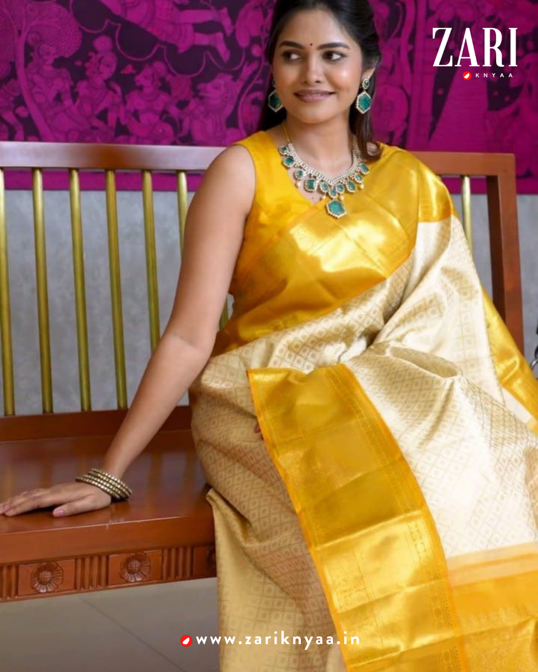 Majestica Yellow White  Soft Silk Saree With Eyecatching Blouse Piece AttachedMajestica Yellow White  Soft Silk Saree With Eyecatching Blouse Piece Attached