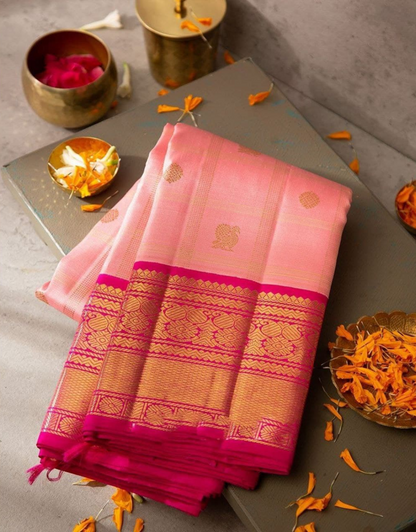 Kirti Dark Peach Kanchipuram Saree