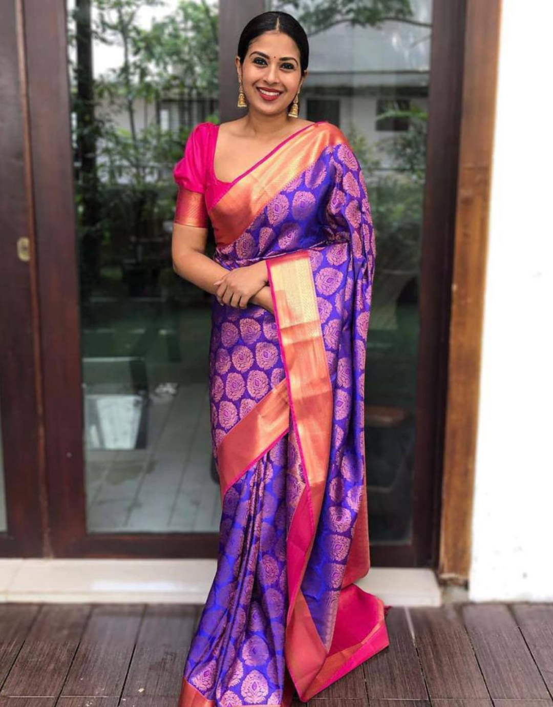 Sumi Purple Soft Silk Saree