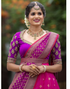 Kajal RubyPink Kanchipuram Half Saree