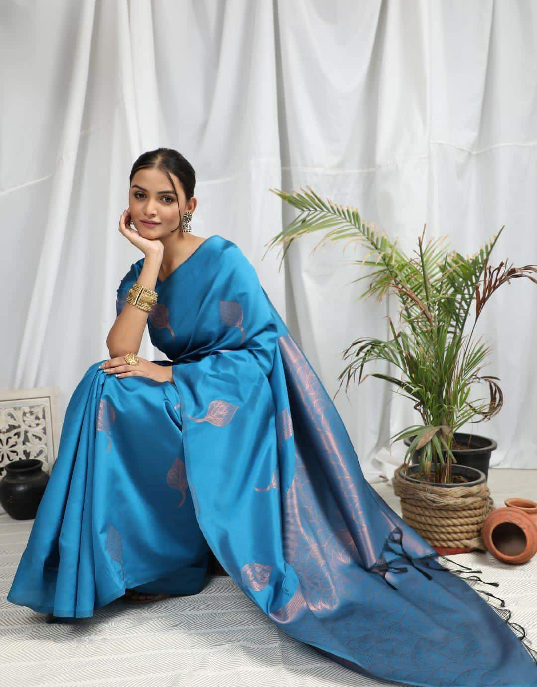 Alisha Celestial Blue Soft Silk Saree