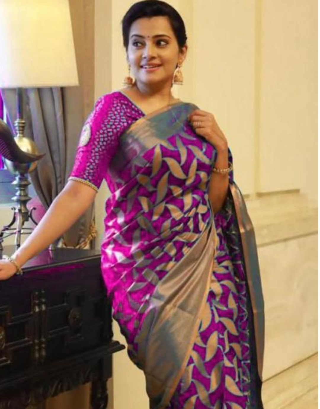 Seema Purple Banarasi Saree