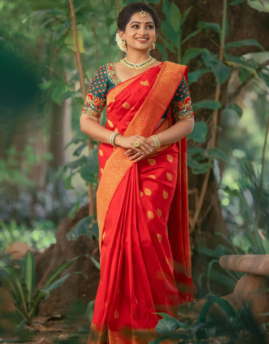 Annu Red Kanchipuram Saree