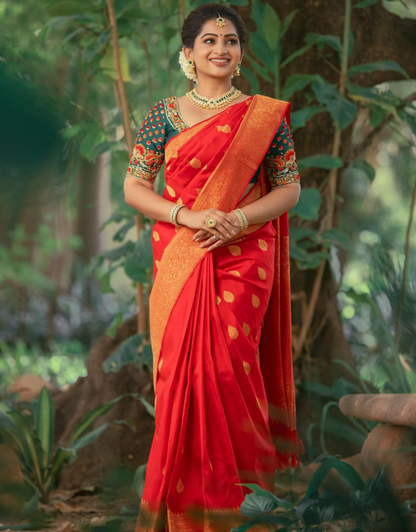 Annu Red Kanchipuram Saree