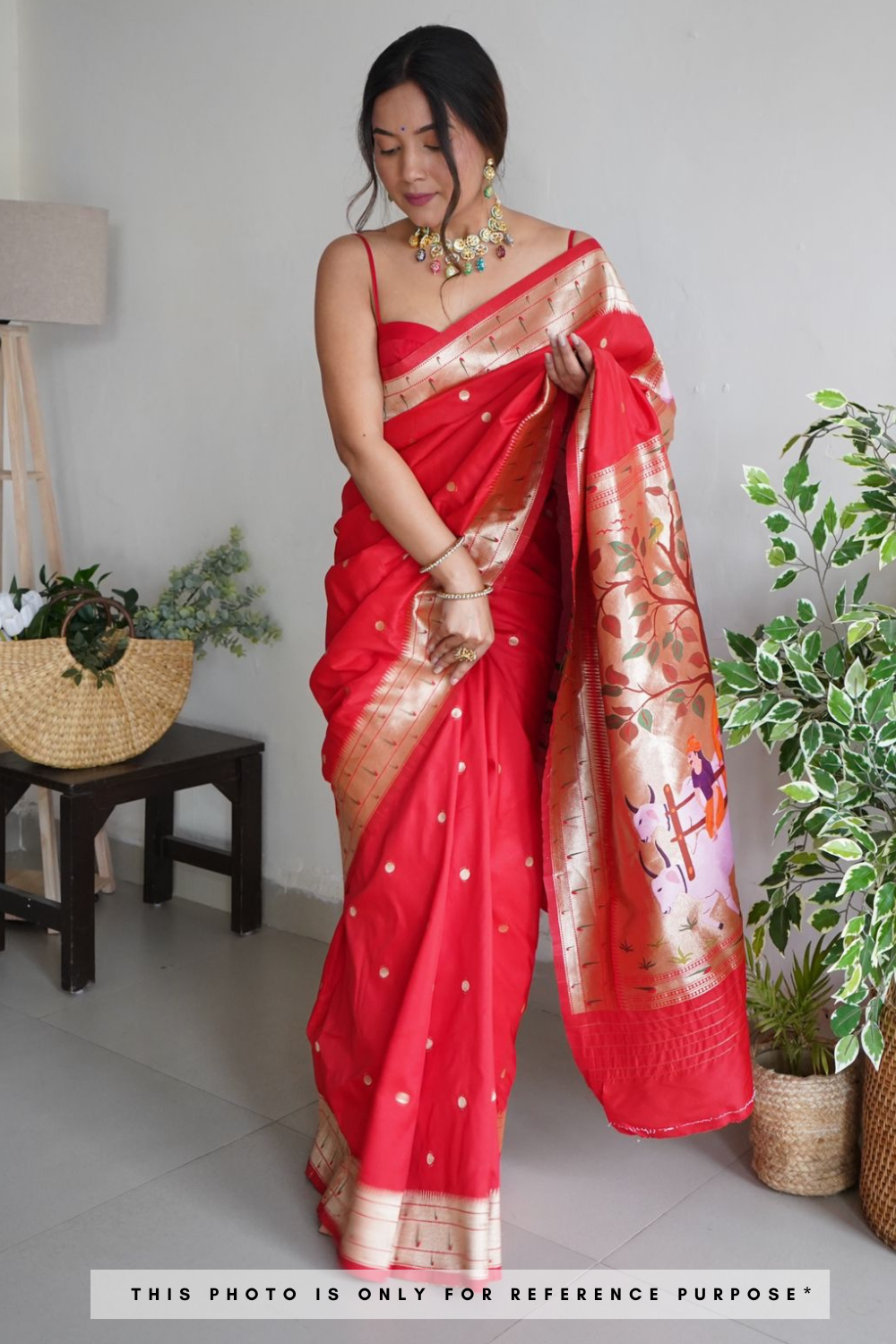 Kaveri Red Woven Paithani Silk Saree