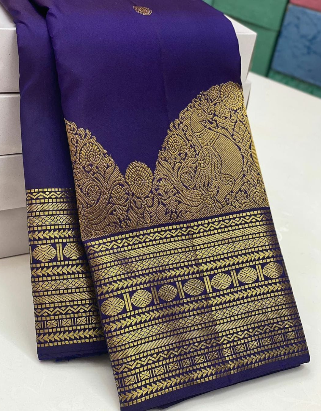 Khushi Purple Banarasi Saree