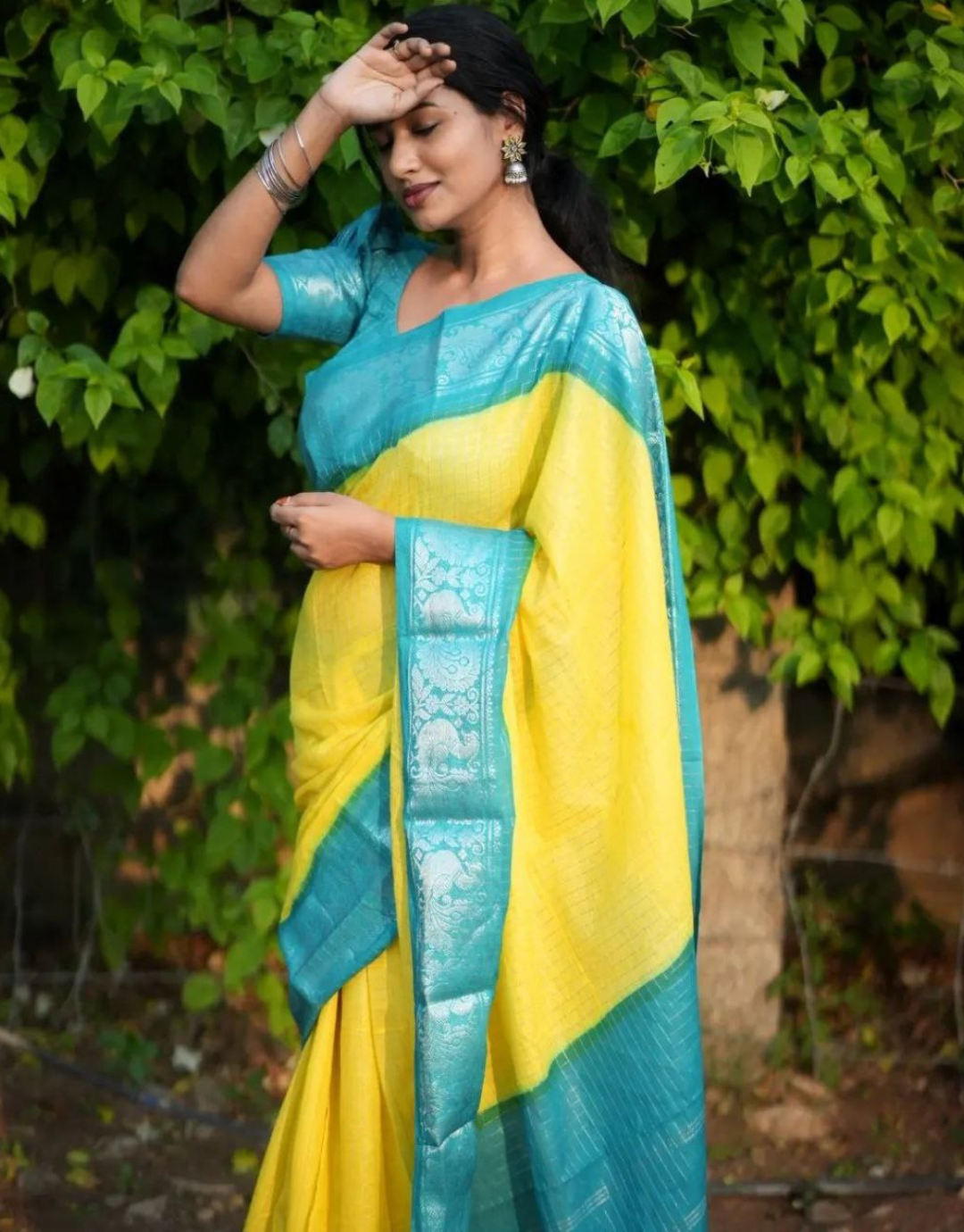 Richa Yellow Kanchipuram Silk Saree With Attractive Blouse