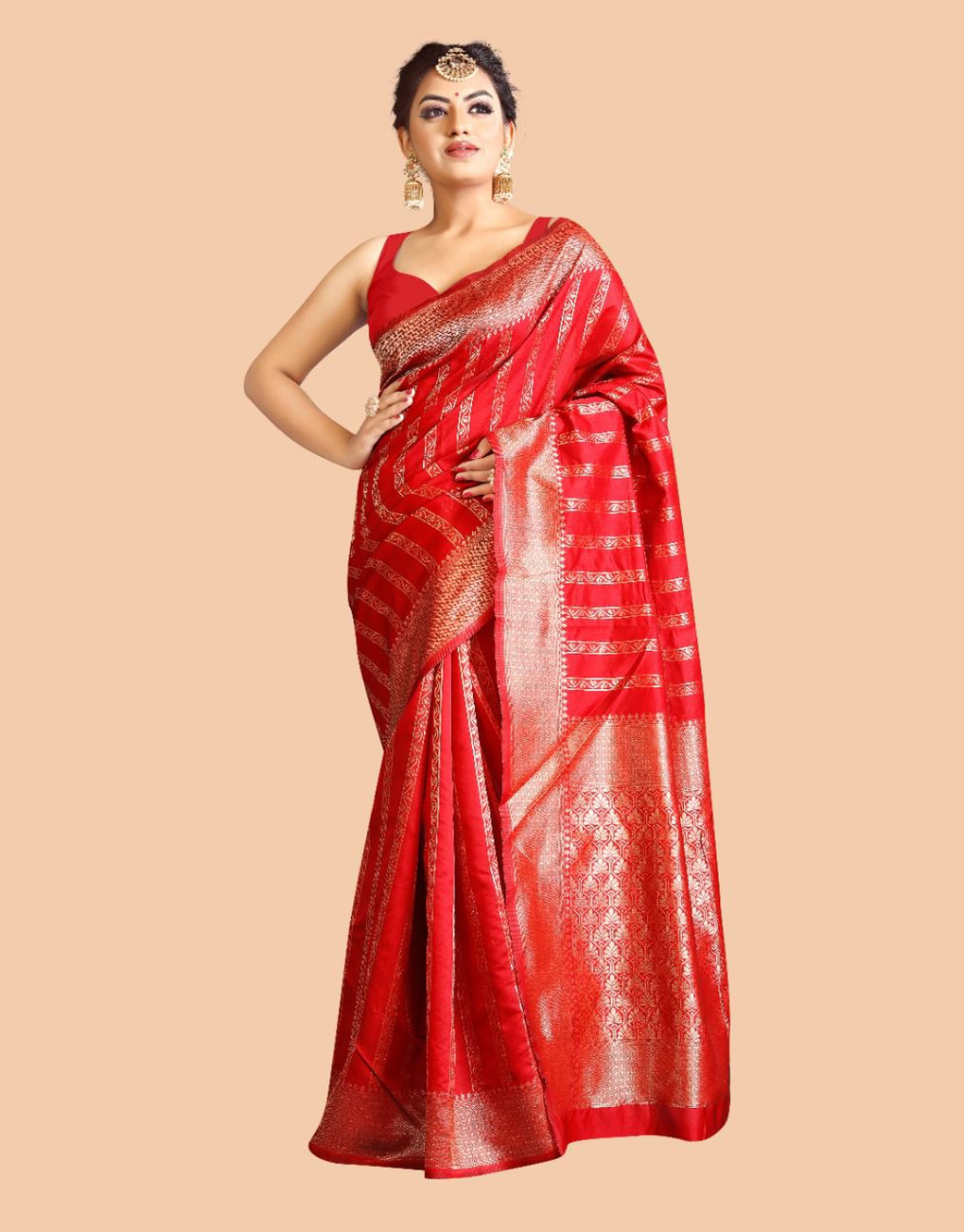 Geeta Red Soft Silk Saree