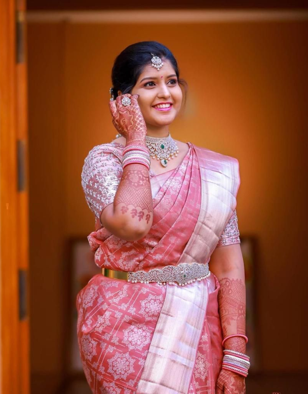 Bhavna Pink Kanchipuram saree