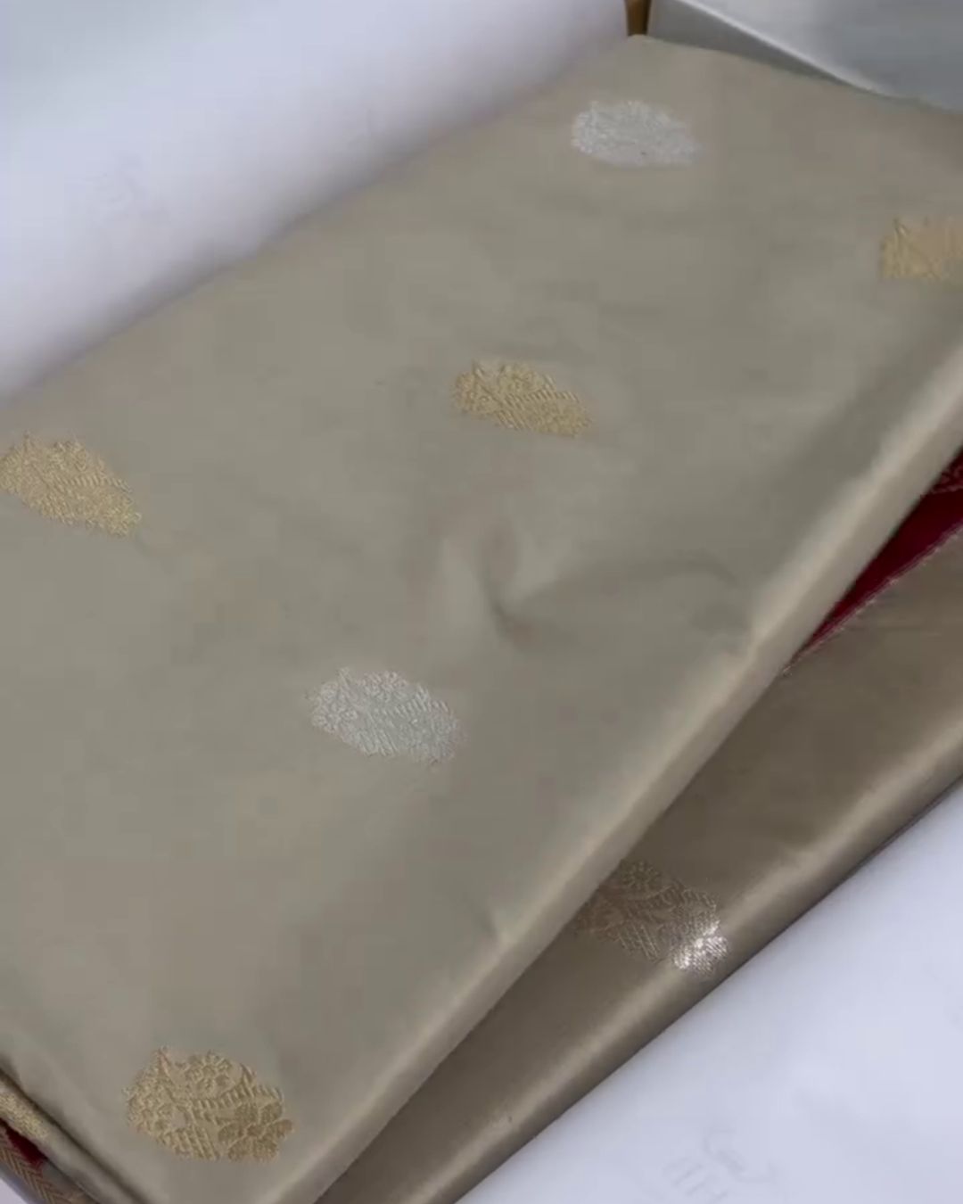 Radha - Ivory Organza Silk Saree with Meenakari Banarasi Border