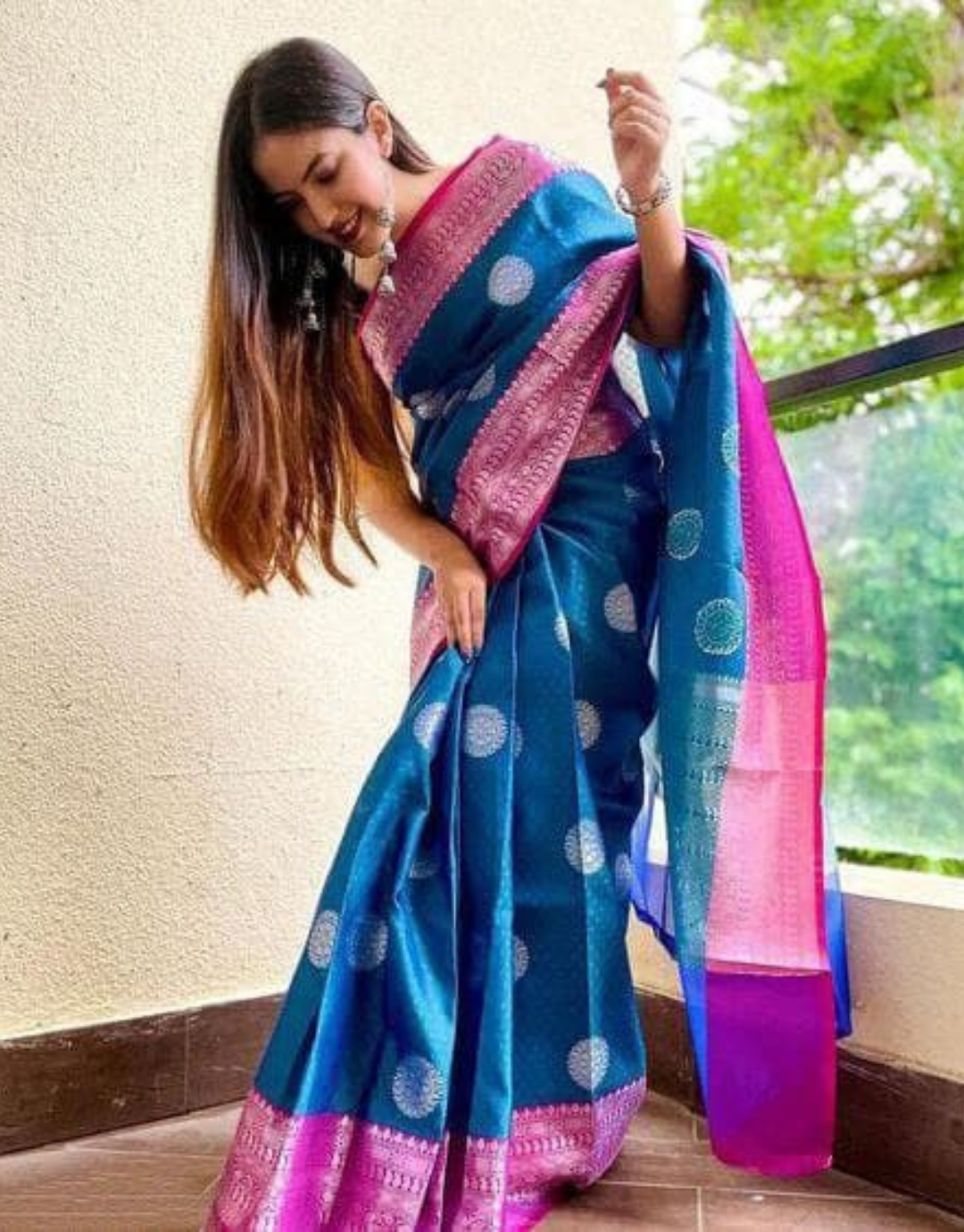 Purna Blue Banarasi Silk Saree