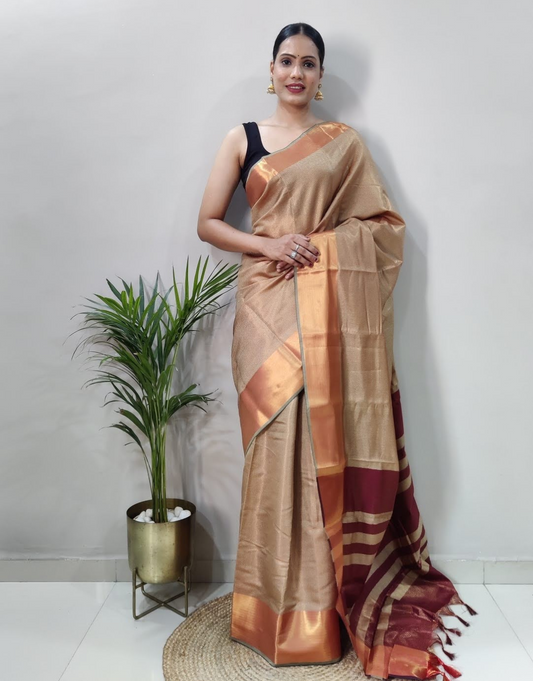 Reeva Pinkish Grey Soft Silk Saree