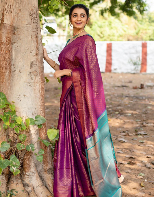 Karishma Wine Kanchipuram Saree