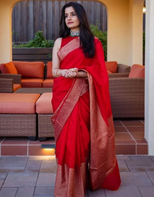 Shreya Red Soft Silk Saree