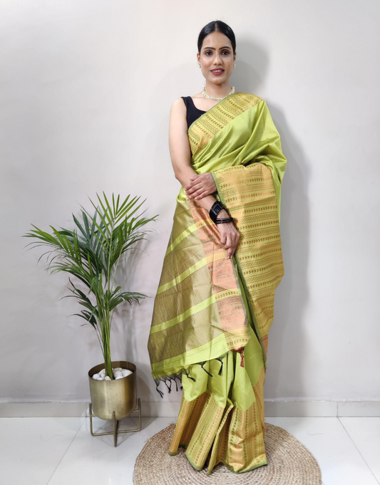 Himanshi Pista Soft Silk Saree