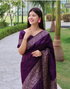 Nimrit Violet Banarasi Silk Saree