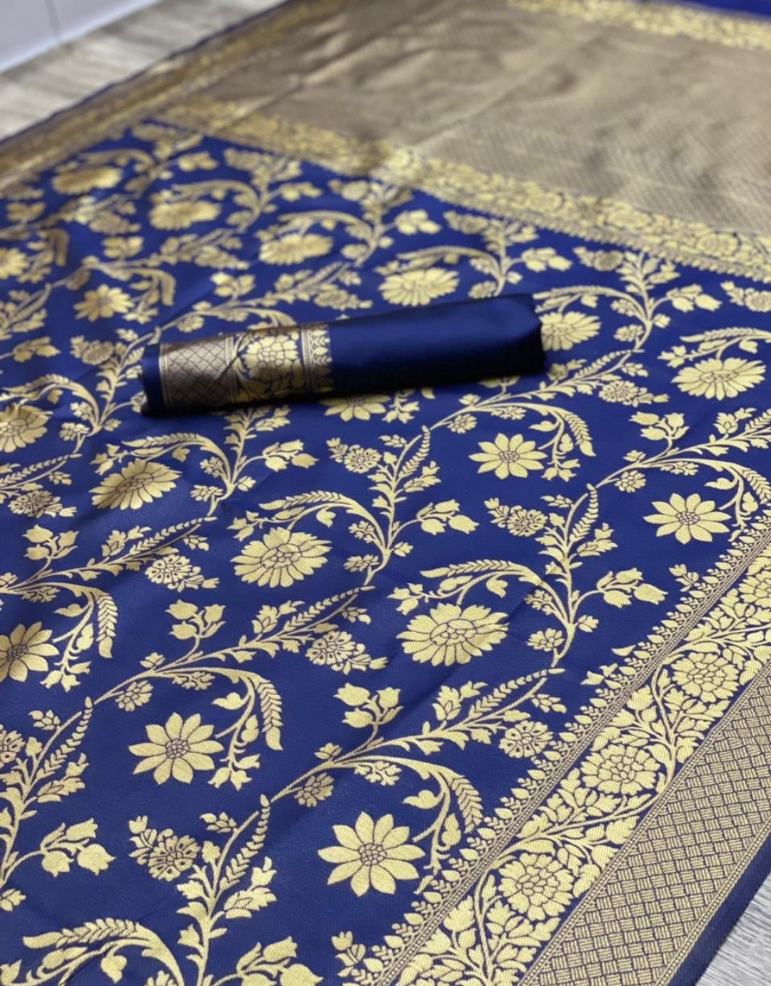 Aarya NavyBlue Kanchipuram Silk Saree