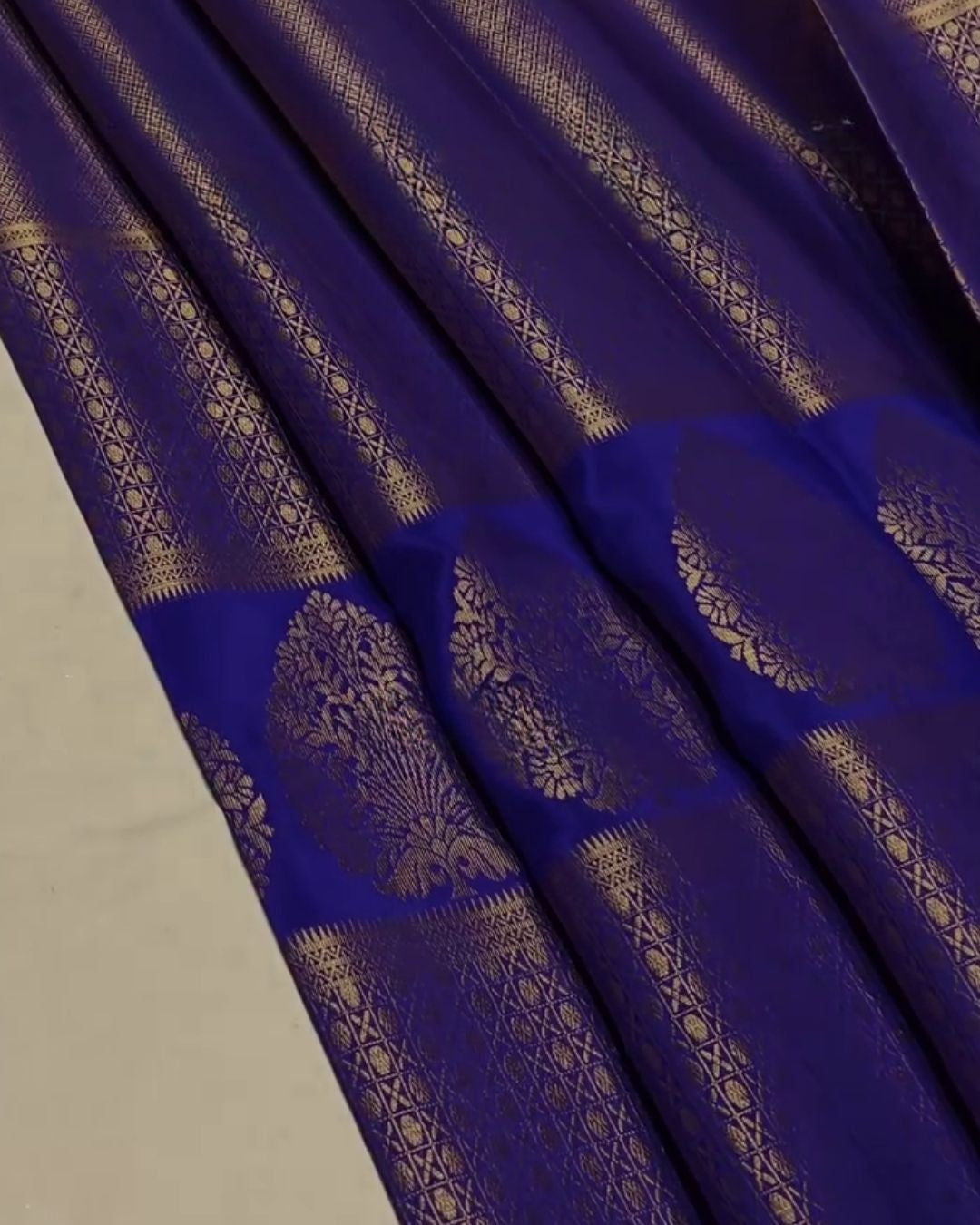 Rameshwari - Royal Blue Banarasi Silk Saree with Zari Paisley Border